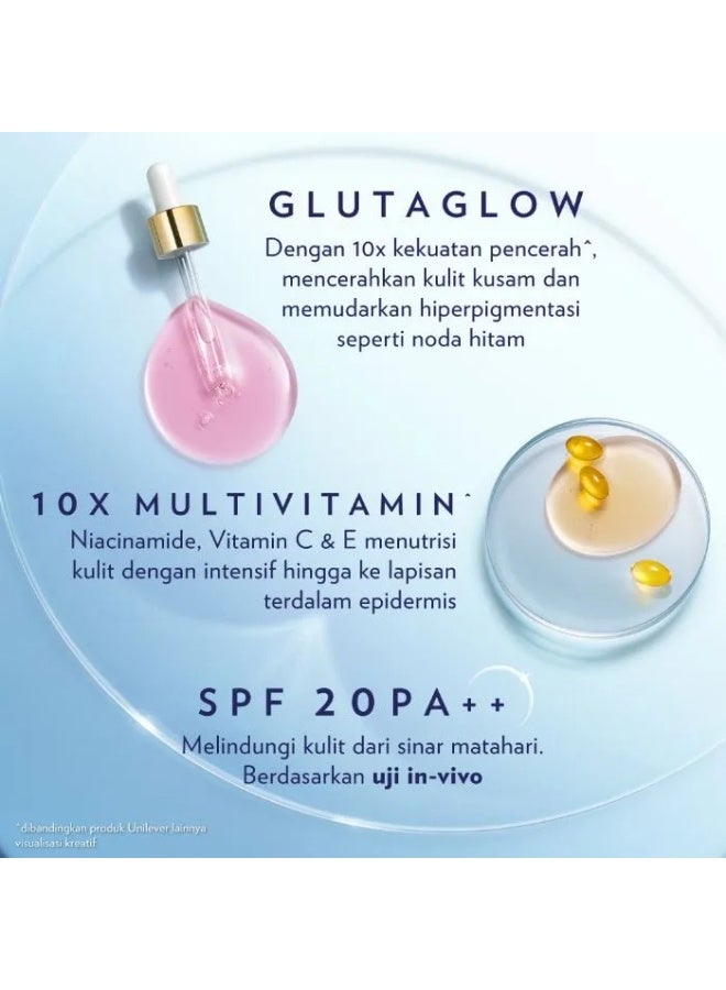 فازلين سيروم جلوتا فيتامين الصحي والمشرق والناعم والمتألق بعامل حماية من الشمس 20 PA++، 180 مل | سيروم خفيف للجسم لبشرة مشرقة - Image 4